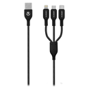 Volkano On-The-Go 3-in-1 1m Braided Cable - Black