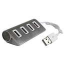 Volkano Pivot series 4 port USB Hub - silver