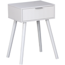 Polo Side Table With Drawer - White