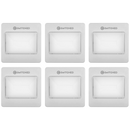 6x Switched 120 Lumen LED Light Switch - White