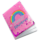 Quest A6 Glitter Notebook Rainbow Pink