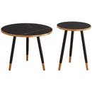 Everfurn Diana Coffee Table Black Marble with Black Legs