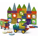 73 Magnetic Tiles, Windows, Stickers and Snowmen