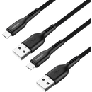 Rocka Quadro Series Micro USB 4 Cable Pack - Black