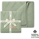 Echo Baby Knitted Baby Blanket - Sage