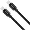 Volkano Iron Series Round Metallic Type-C to Type-C Cable 1m - Black