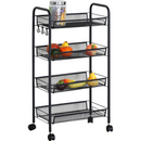Everfurn Bram Kitchen Trolley with Casters - Black