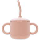 Silicone Training Cup with Straw - Rose