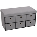 Foldable Storage Ottoman with Six Drawers