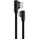 Volkano Slim Series Flat PVC 90deg Micro USB Cable 1.2m - Black