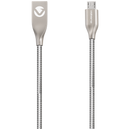 Volkano Iron Series Round Metallic Spring Micro USB Cable 1.2m - Silver