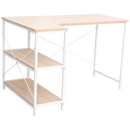 Everfurn Anthony Work Desk - Light Oak and White Frame