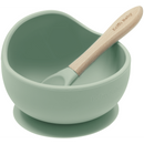 Silicone Suction Bowl and Spoon Set - Sage