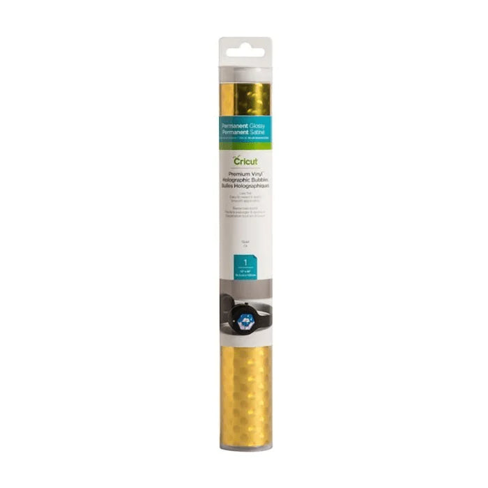 Cricut Premium Vinyl Holographic Bubbles Gold 30X122Cm - Eye-Catching Sparkle!