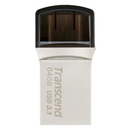 Transcend 64Gb Jetflash 890 Usb-C & Usb 3.1 Otg Flash Drive - Silver