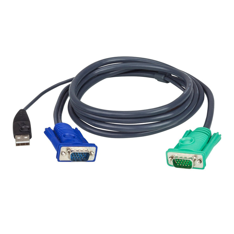 Aten Kvm Cable - 1.8M Length, Hdb & Usb Pc Connector, 3-In-1 Sphd Console Connector (Keyboard Mouse Video)