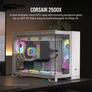 2500X Micro ATX Dual Chamber PC Case; White.