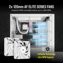 CORSAIR iCUE H100i ELITE RGB 240mm Liquid CPU Cooler - White.