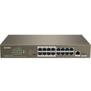 Tenda 16-Port Fast Ethernet Switch With 16-Port Poe Tef1118P-16-150W