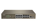 Tenda 16-Port Fast Ethernet Switch With 16-Port Poe Tef1118P-16-150W