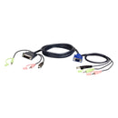 Aten 3M Usb Vga To Dvi-A Kvm Cable With Audio - High-Quality Connectivity For Pc And Console