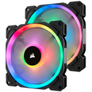Corsair Ll140 Rgb 140Mm Dual Light Loop Rgb Led Pwm 600 - 1300 Rpm Cooling Fan — 2 Fan Pack With Lighting Node Pro