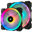 Corsair Ll140 Rgb 140Mm Dual Light Loop Rgb Led Pwm 600 - 1300 Rpm Cooling Fan — 2 Fan Pack With Lighting Node Pro