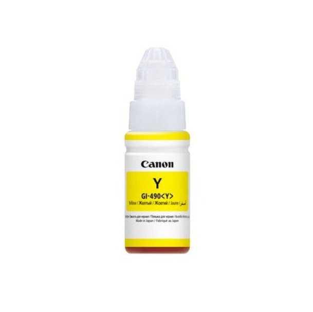 Canon Gi-490Y Yellow Ink Cartridge - 70Ml Capacity - Compatible With G1400, G2400, G3400 Printers