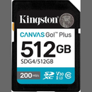 KINGSTON 512GB SDXC CANVAS GO PLUS GEN4 200MB/S C10 UHS-I U3 V30