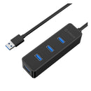 Port 4 Port Hub - Usb3.0 - Plug And Play - Black