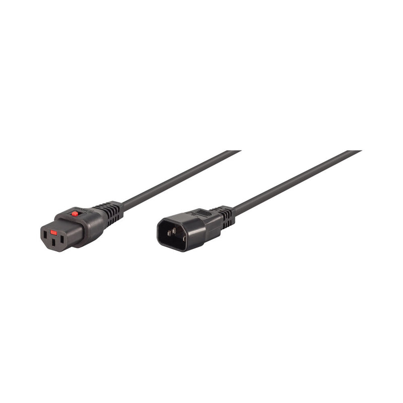 Ieclock 2M C14 To C13 Iec Lock Connector 3G 1.00Mm2 H05Vv-F Cables - Black