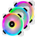 Corsair Ll120 Rgb 120Mm Dual Light Loop Rgb Led Pwm 600 - 1500 Rpm Cooling Fan 3 Pack With Lighting Node Pro - White