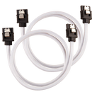 Corsair Premium Sleeved SATA Data Cable Set with Straight Connectors; White; 60cm
