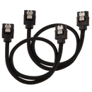 Corsair Premium Sleeved SATA Data Cable Set with Straight Connectors; Black; 30cm