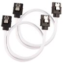 Corsair Premium Sleeved SATA Data Cable Set with Straight Connectors; White; 30cm
