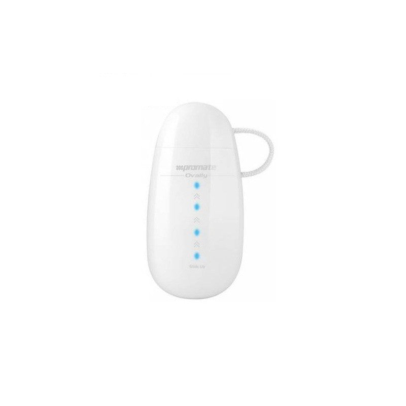 Promate Ovally.White 5200mah Portable Back-Up Battery With In-Built Apple Lightning And Micro-Usb Charging Cable White 1 Year Warranty