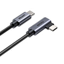 Unitek C14123Bk 100W Usb2.0 Type-C Nylon Braided Cable With 90 Degree Connector - 0.5M
