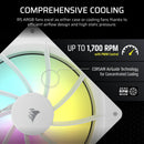 CORSAIR RS140 ARGB 140mm PWM Fans Dual Pack – White