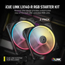CORSAIR LX-R RGB Series; iCUE LINK LX140-R RGB; 140mm RGB Fan; Dual Fan Kit.