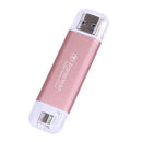 Transcend 1 Tb Esd310C Usb3.2 Type A & C (Usb 10Gbps) Otg Compact Portable Ssd - Read 1050Mb S Write 950 Mb S - Pink