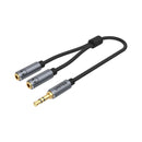 Unitek 0.2M Stereo Male To 2X Stereo Female Cable