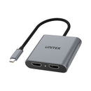 Unitek V1404B Type-C To Dual Hdmi2.0 4K @60Hz Adapter