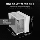 2500X Micro ATX Dual Chamber PC Case; White.
