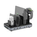 Unitek P1207B 80W 6-Port Usb Type-C Type-A Multi-Device Smart Charging Station With Apple Watch And Airpods Stands