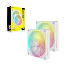 CORSAIR LX RGB Series; iCUE LINK LX140 RGB White; 140mm Fan; Dual Pack; iCUE LINK System Hub Included