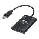 ATEN 2-Port True 4K DisplayPort Single Stream Transport (SST) or Multi-Stream Transport (MST) Mode; dual output – up to 3840 x 2