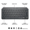 Logitech MX Keys Mini Minimalist Wireless Illuminated Keyboard - GRAPHITE