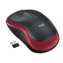 Logitech Wireless Mouse M185 (RED) Nano USB receiver 3 buttons optical tracking with wheel 10m range