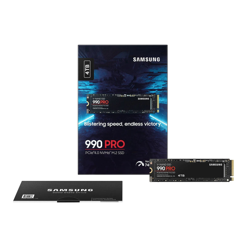 Samsung Mz-V9P4T0Bw 990 Pro 4 Tb Nvme Ssd - Read Speed Up To 7450 Mb S; Write Speed To Up 6900 Mb S; Random Read Up To 1400000 I