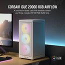 2000D Icue Airflow Tempered Glass Mid-Tower; White; Af Slim Fans Sf Psu Only